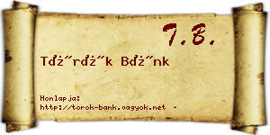 Török Bánk névjegykártya